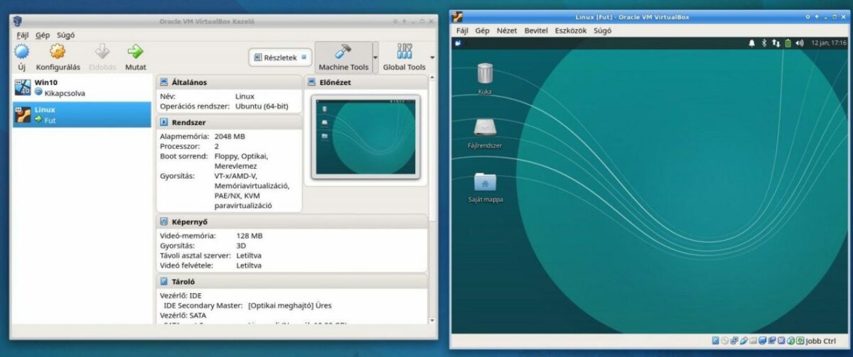 Virtualbox a tökéletes tesztpad az operációs rendszereknek